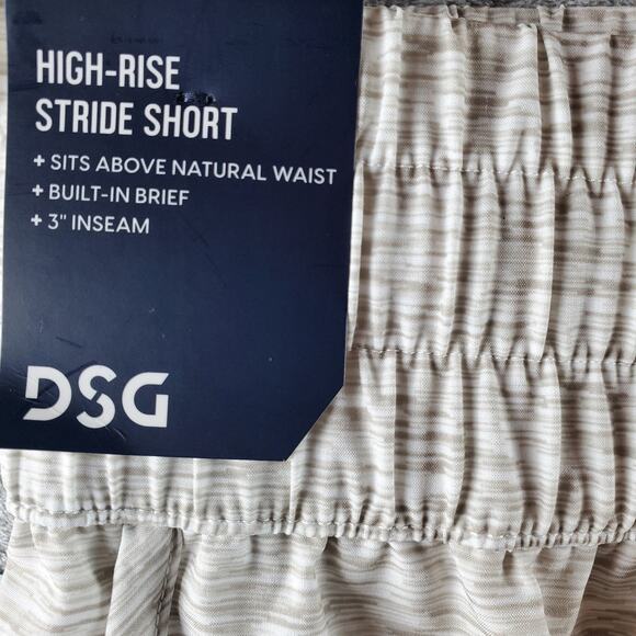 DSG Womens XXL High Rise Stride Short Heather Texture White Brief Lined‎ New - Picture 3 of 7